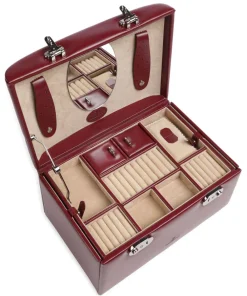 Windrose Merino Jewelry box imitation leather dark red Hot