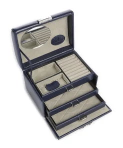 Windrose Merino Moda Jewelry box imitation leather dark blue Discount
