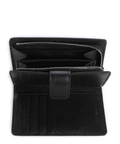 Coccinelle Metallic Monogram Wallet canvas, grained leather grey/black Discount