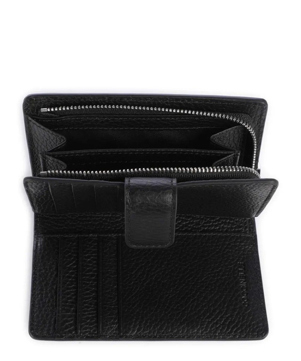 Coccinelle Metallic Monogram Wallet canvas, grained leather grey/black Discount