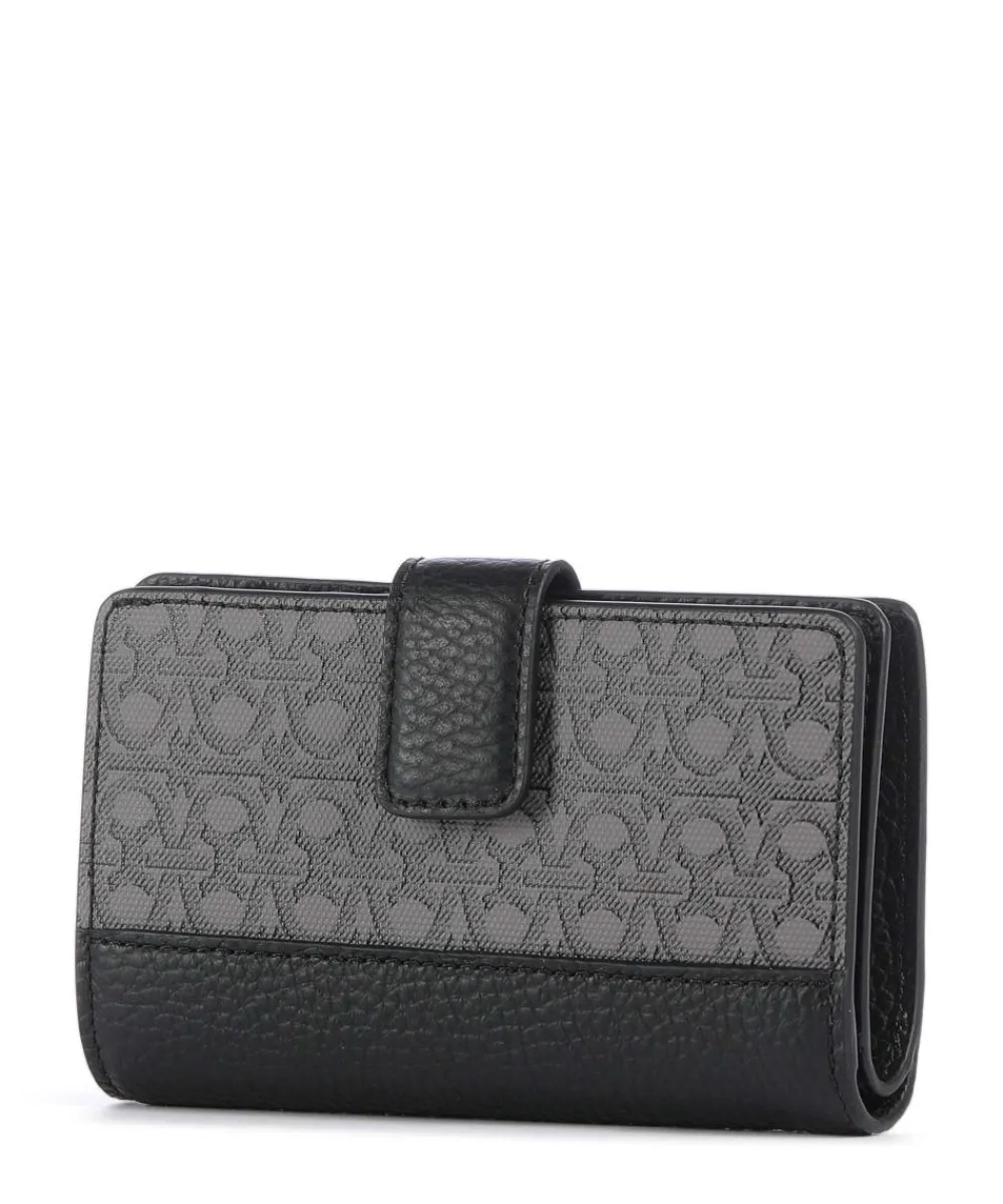 Coccinelle Metallic Monogram Wallet canvas, grained leather grey/black Discount