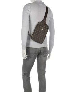 Guess Milano Sling bag imitation leather dark brown