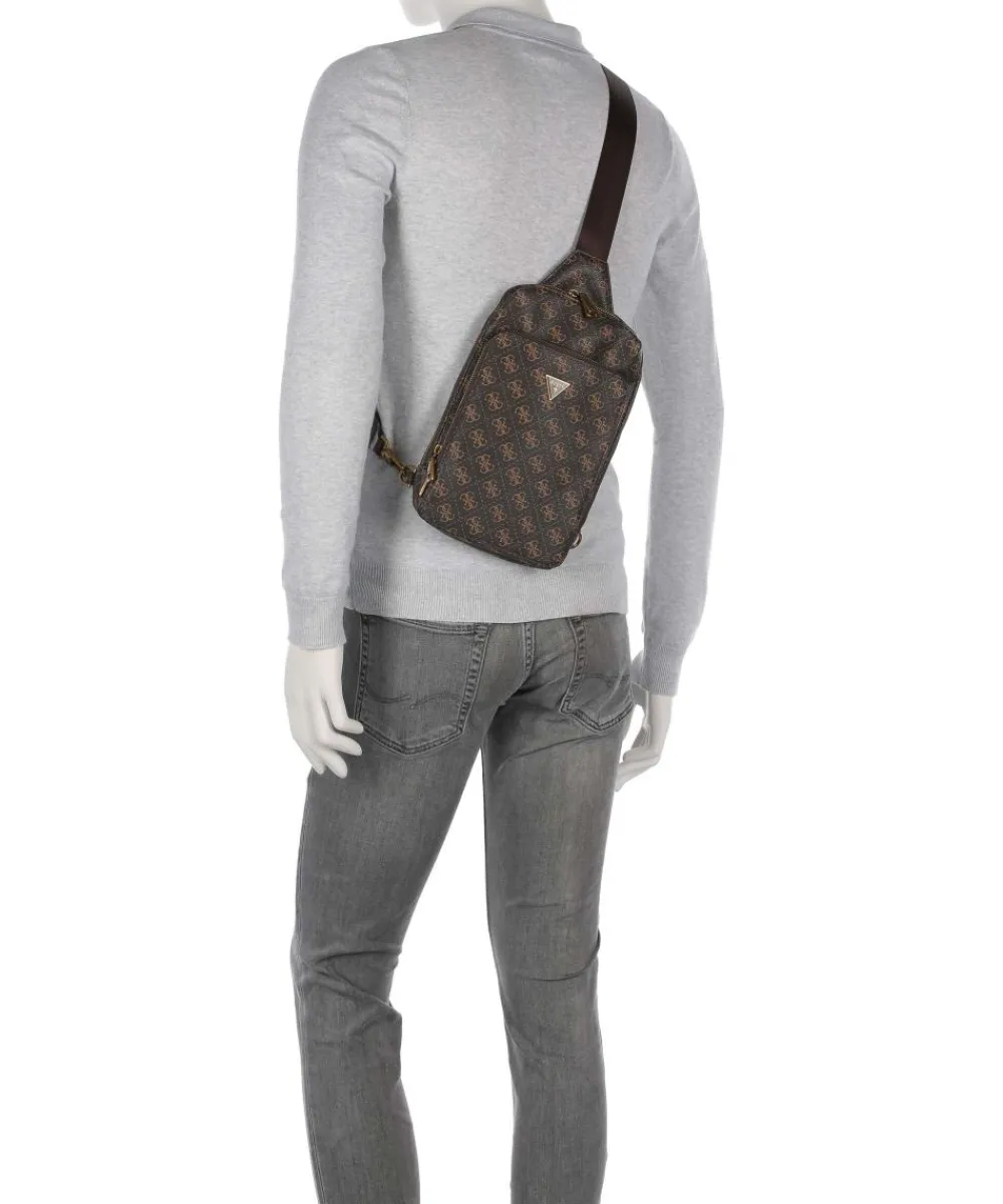 Guess Milano Sling bag imitation leather dark brown