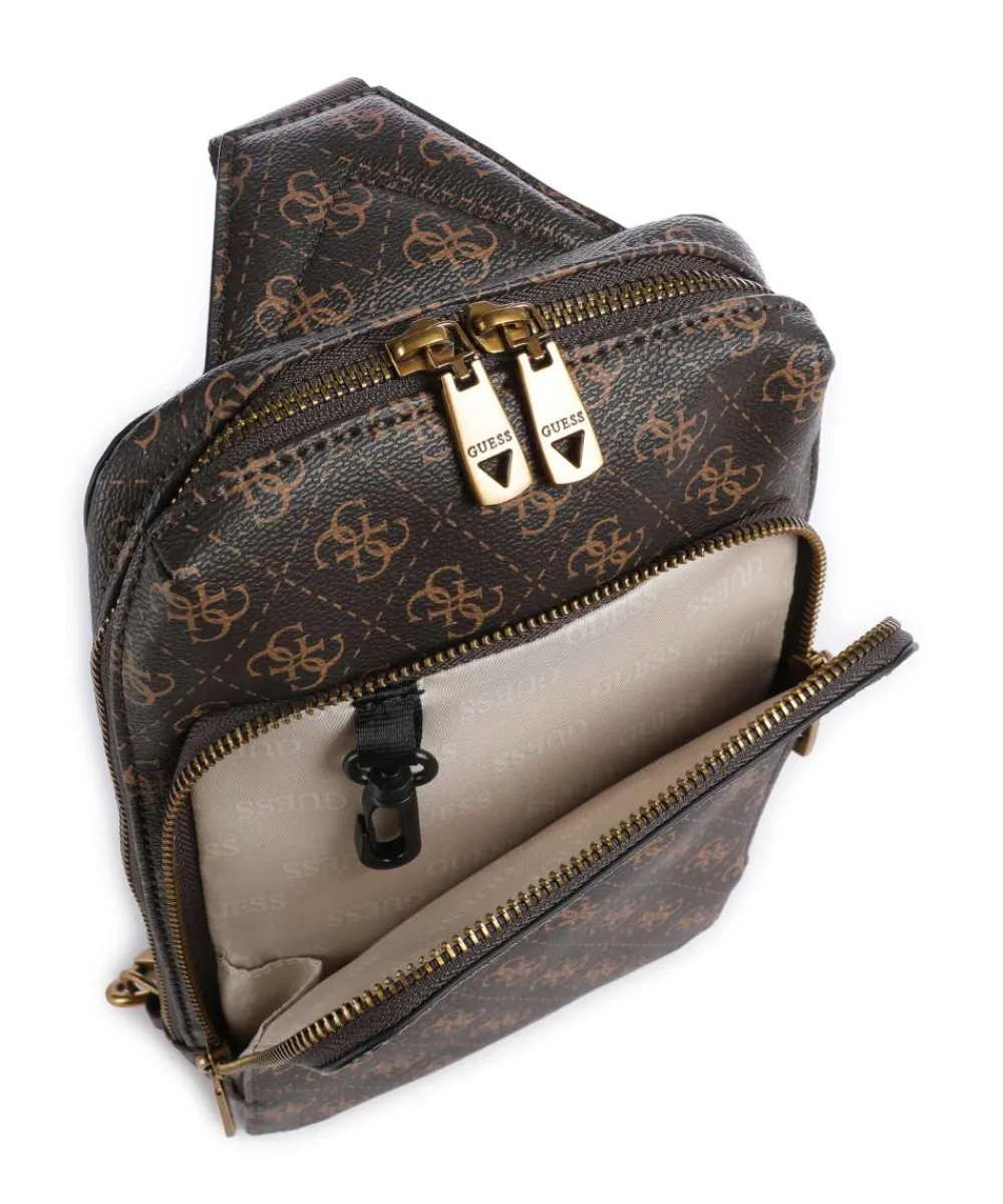 Guess Milano Sling bag imitation leather dark brown