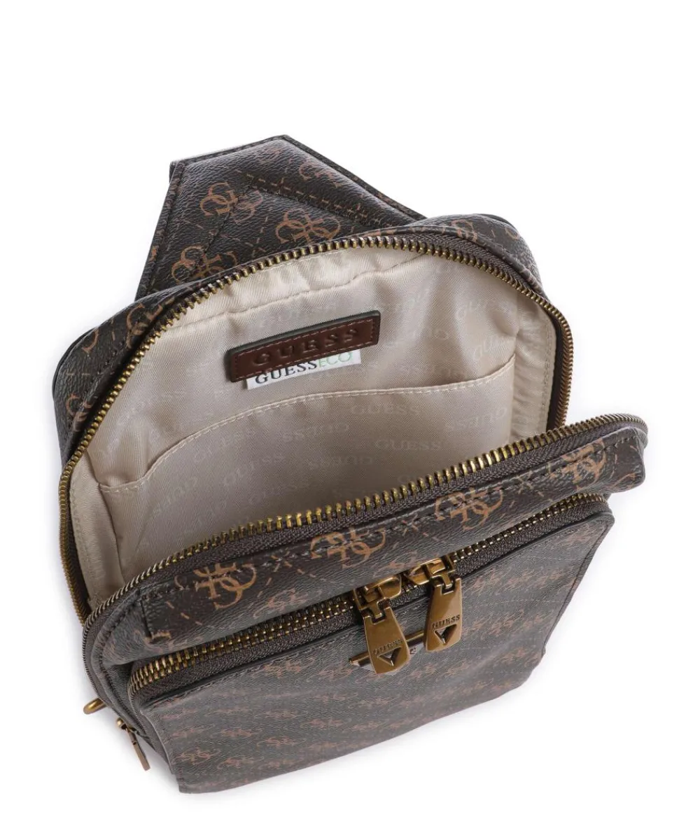 Guess Milano Sling bag imitation leather dark brown