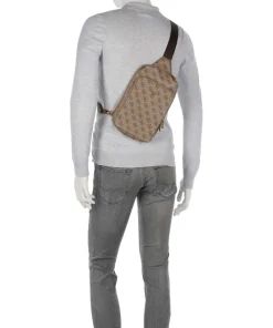 Guess Milano Sling bag imitation leather light brown New