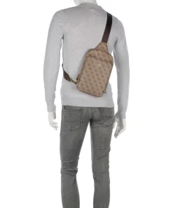Guess Milano Sling bag imitation leather beige Discount