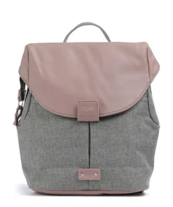 Zwei Olli OR80 Backpack polyester, imitation leather grey/rose Outlet