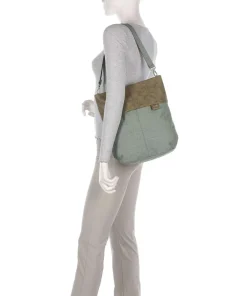 Zwei Olli OT12 Hobo bag polyester, imitation leather greygreen Hot