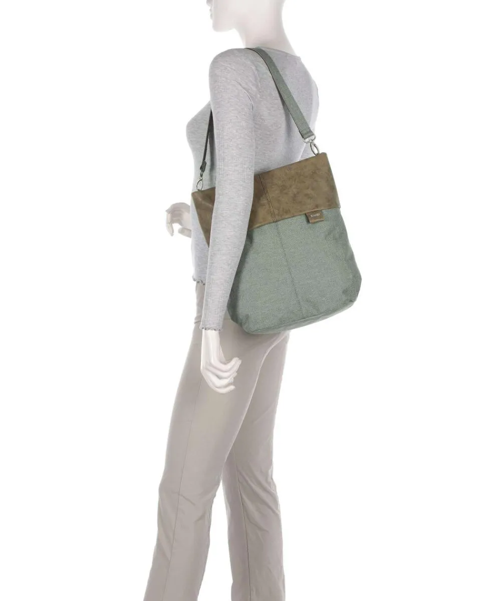 Zwei Olli OT12 Hobo bag polyester, imitation leather greygreen Hot