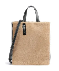 Liebeskind Paper Bag Shearling M Handbag fine grain leather, faux fur brown/black Sale