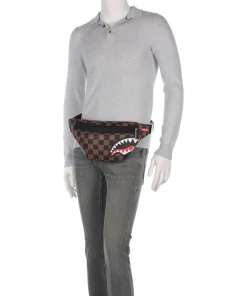 Sprayground Peeking Character Check Fanny pack soft synthetic black/brown New