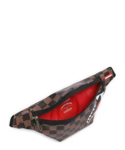 Sprayground Peeking Character Check Fanny pack soft synthetic black/brown New