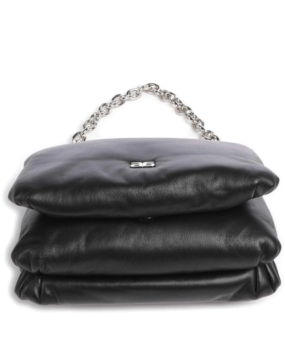Abro Piuma_Lucido Puffer Shoulder bag soft cow leather black Clearance