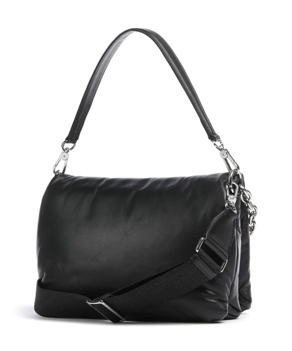 Abro Piuma_Lucido Puffer Shoulder bag fine grain cow leather black