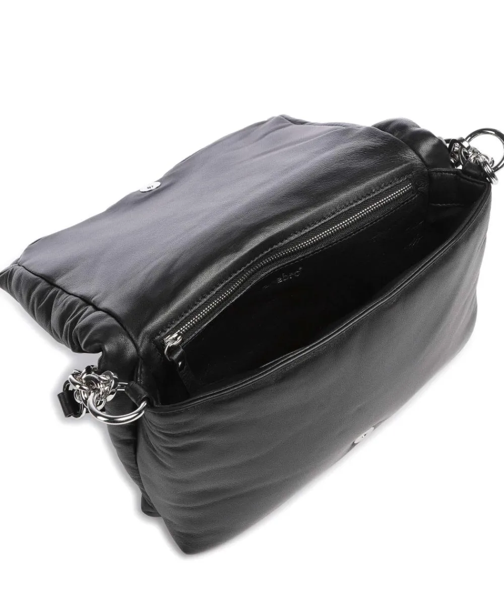Abro Piuma_Lucido Puffer Shoulder bag fine grain cow leather black
