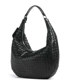 Abro Piuma Nana Small Hobo bag fine grain leather black Clearance
