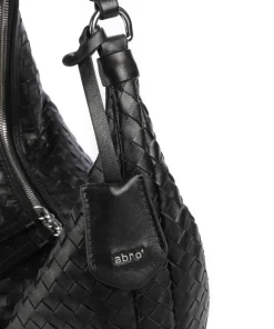 Abro Piuma Nana Small Hobo bag fine grain leather black Clearance