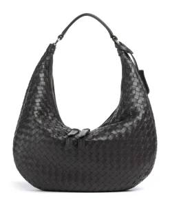 Abro Piuma Nana Small Hobo bag fine grain leather dark brown Sale