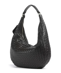 Abro Piuma Nana Small Hobo bag fine grain leather dark brown Sale