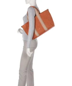 Abro Raffia Kaia Tote bag bast orange Sale