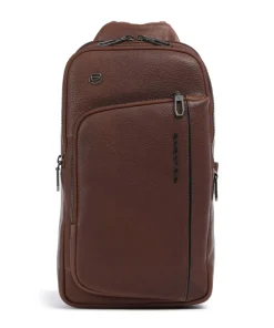 Piquadro S134 Sling bag grained cow leather brown Discount