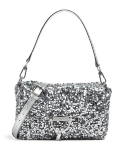Abro Sequins Temi Shoulder bag fabric, cow leather silver Clearance