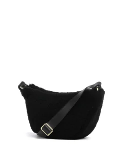 Abro Shearling By My Side Crossbody bag fur, grained cow leather black Outlet