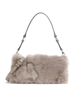Abro Shearling Mila Shoulder bag fine grain leather light grey Hot