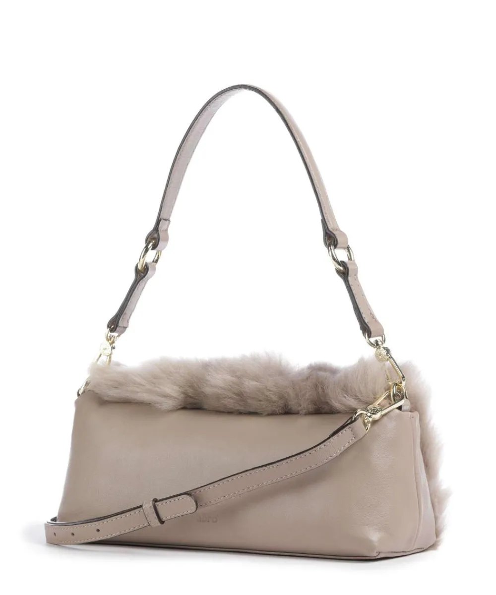 Abro Shearling Mila Shoulder bag fine grain leather light grey Hot