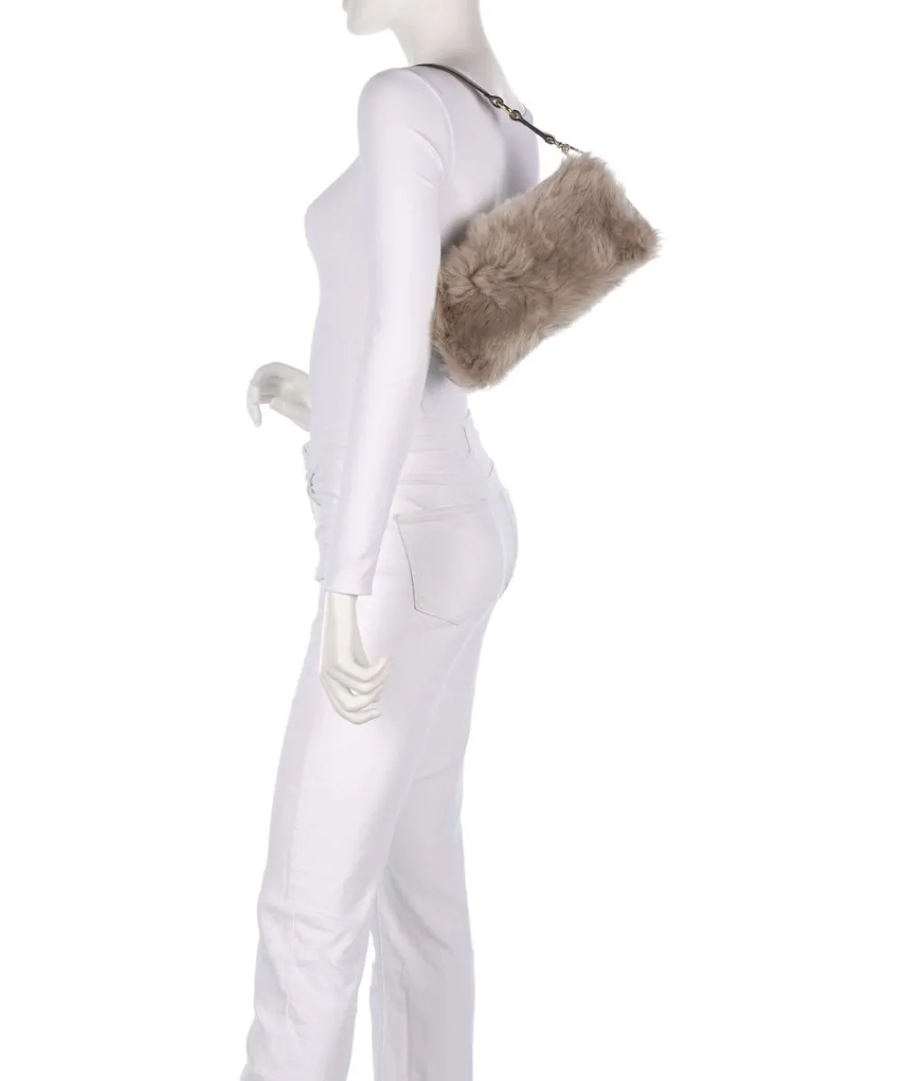 Abro Shearling Mila Shoulder bag fine grain leather light grey Hot