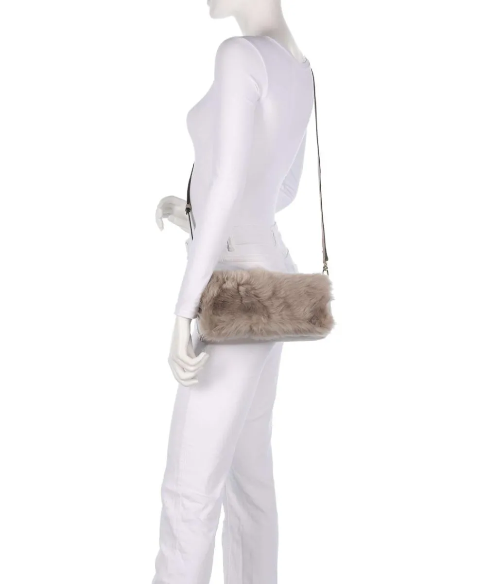 Abro Shearling Mila Shoulder bag fine grain leather light grey Hot