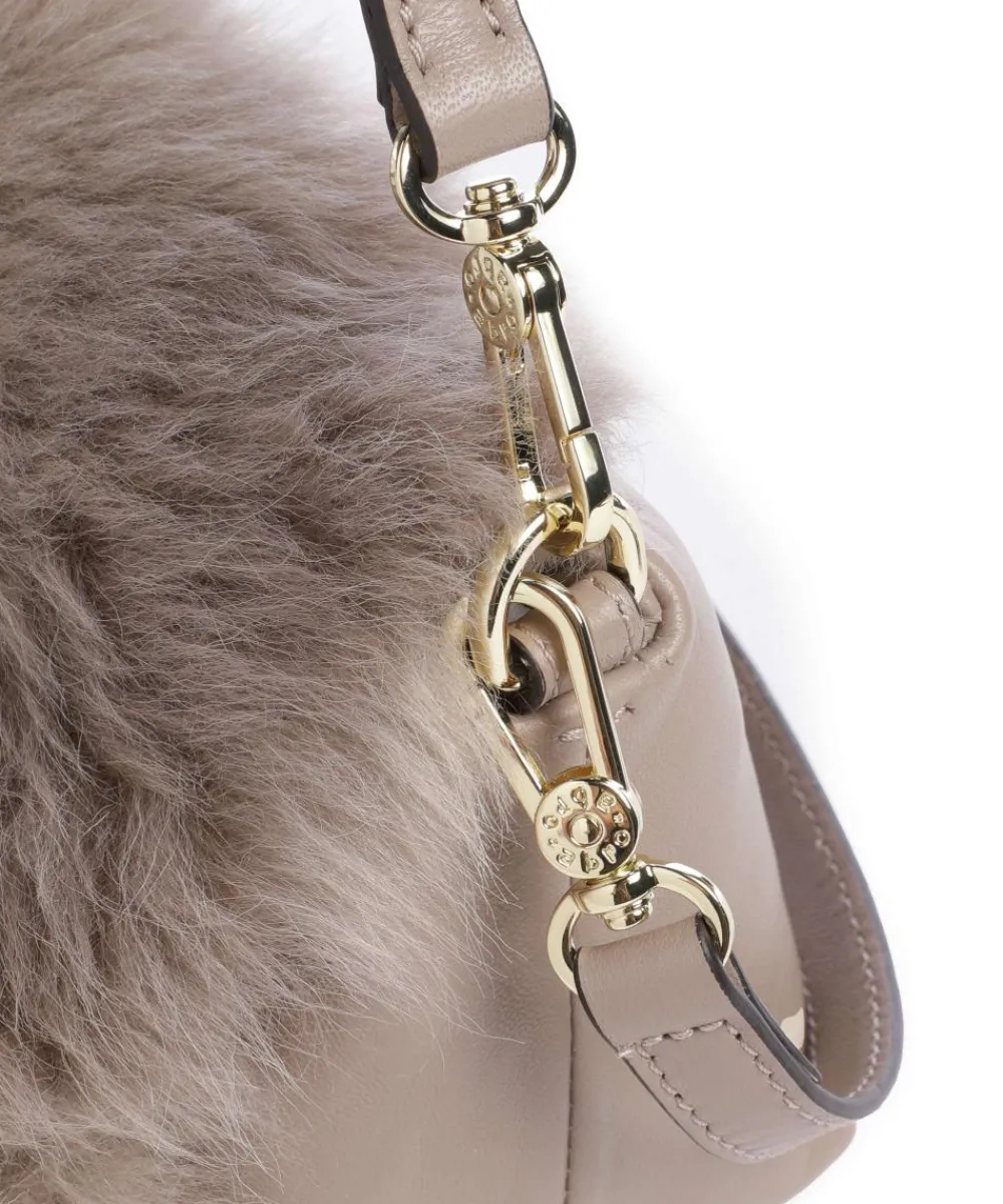Abro Shearling Mila Shoulder bag fine grain leather light grey Hot