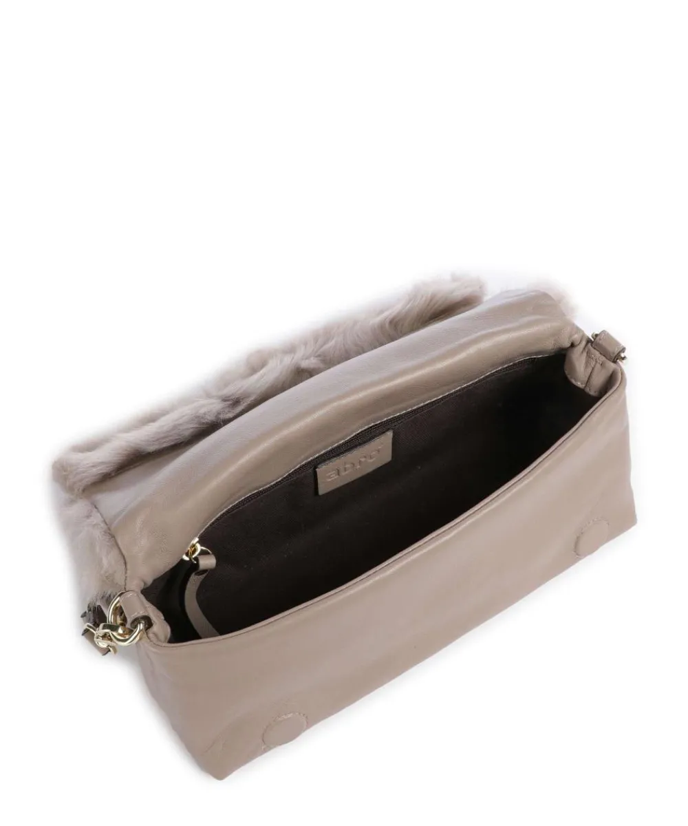 Abro Shearling Mila Shoulder bag fine grain leather light grey Hot
