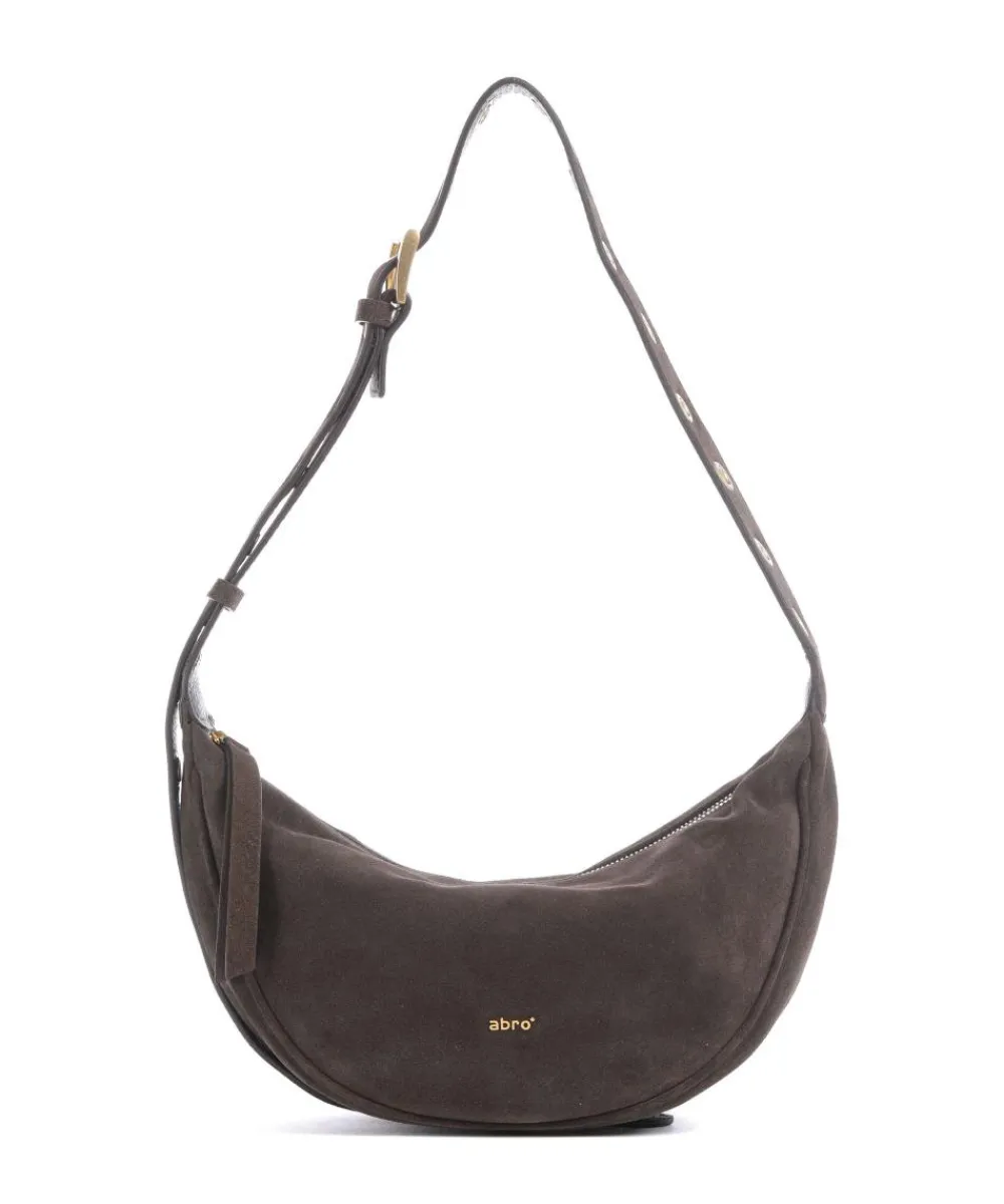 Abro Suede By My Side Small Shoulder bag brushed leather dark brown New