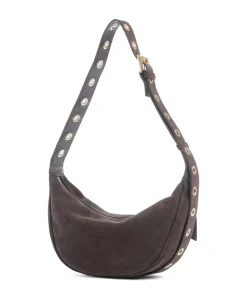 Abro Suede By My Side Small Shoulder bag brushed leather dark brown New