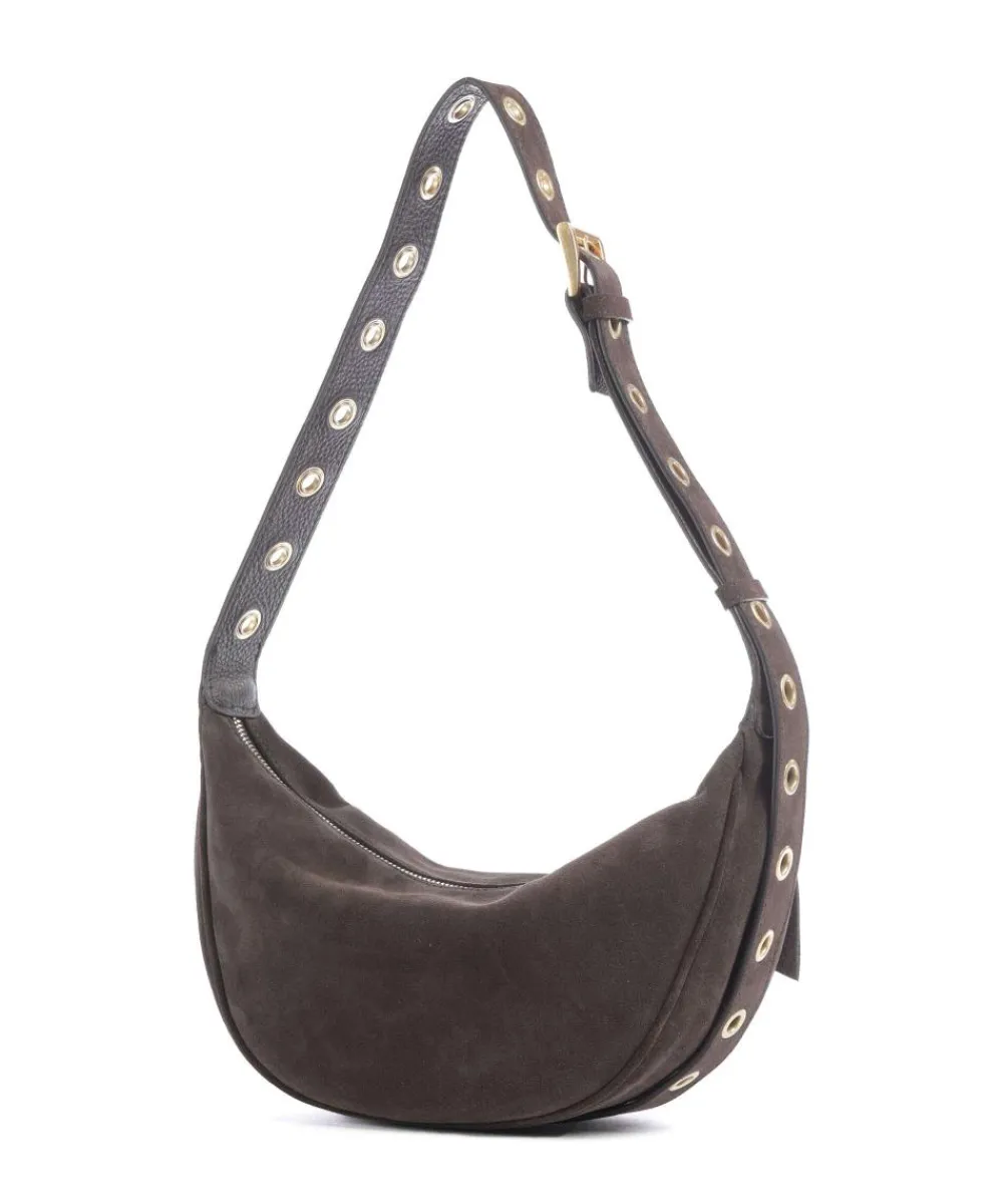 Abro Suede By My Side Small Shoulder bag brushed leather dark brown New