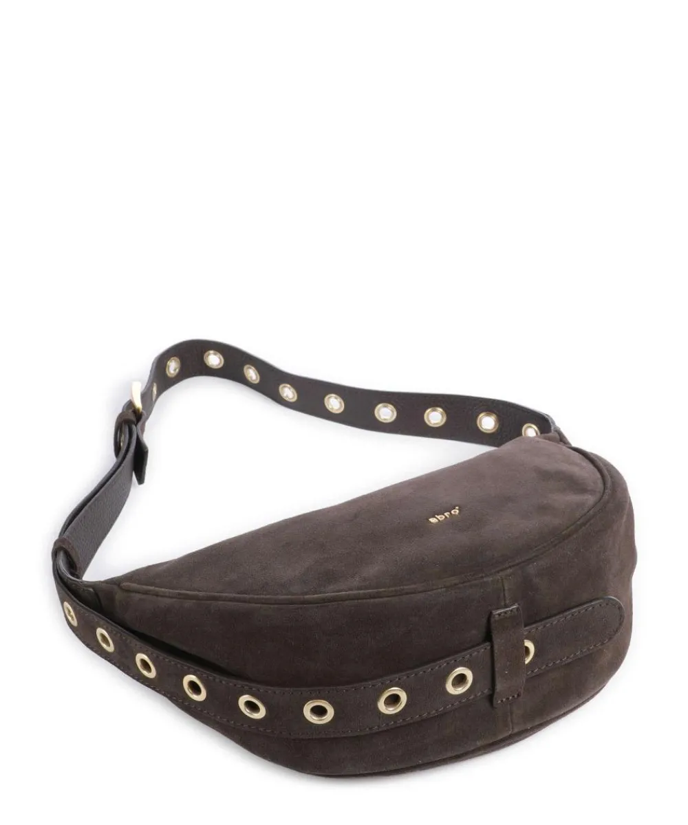 Abro Suede By My Side Small Shoulder bag brushed leather dark brown New