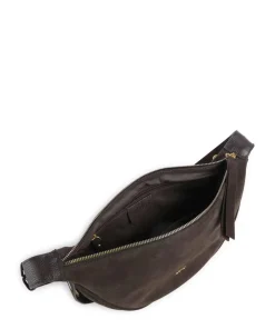 Abro Suede By My Side Small Shoulder bag brushed leather dark brown New