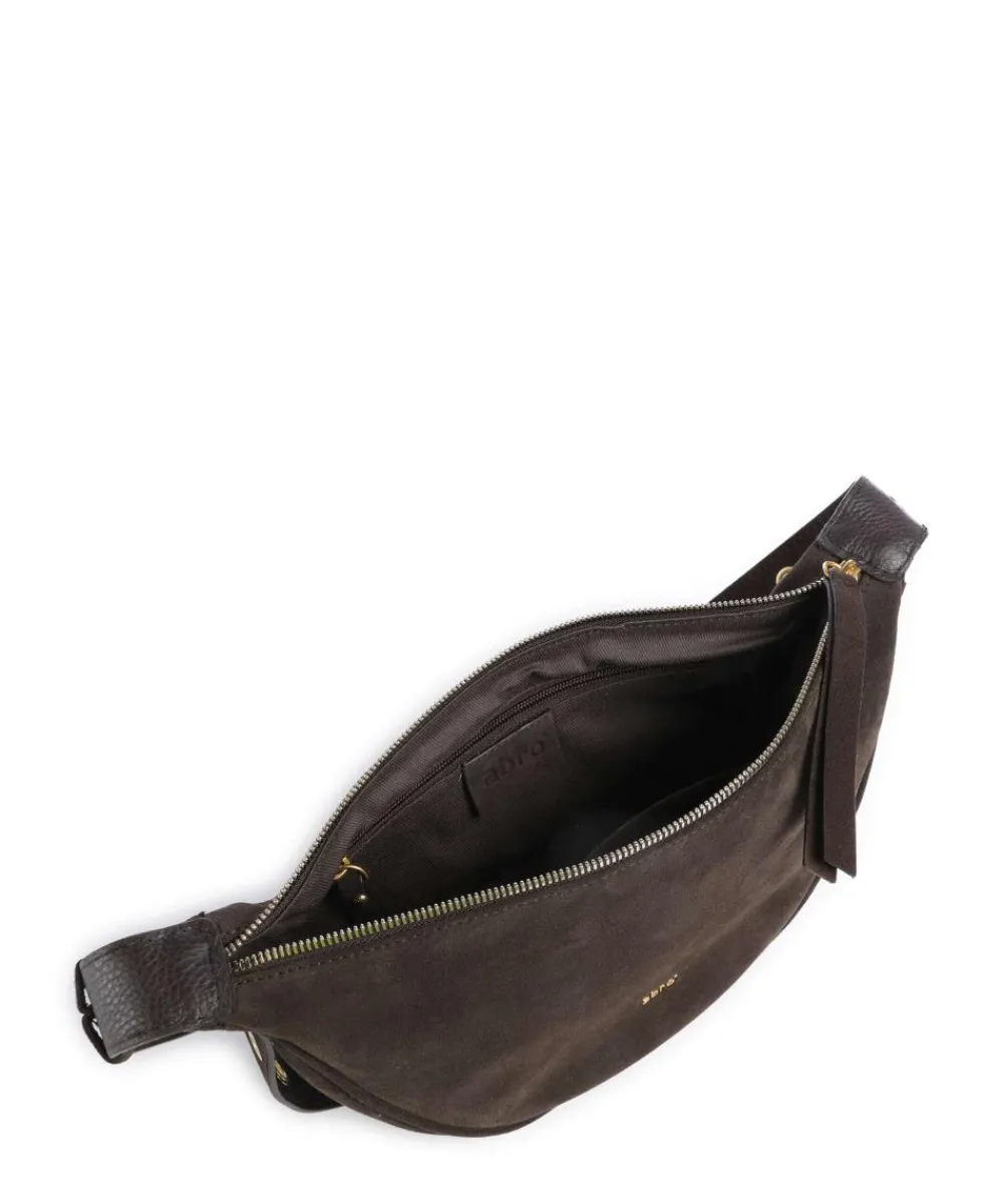 Abro Suede By My Side Small Shoulder bag brushed leather dark brown New