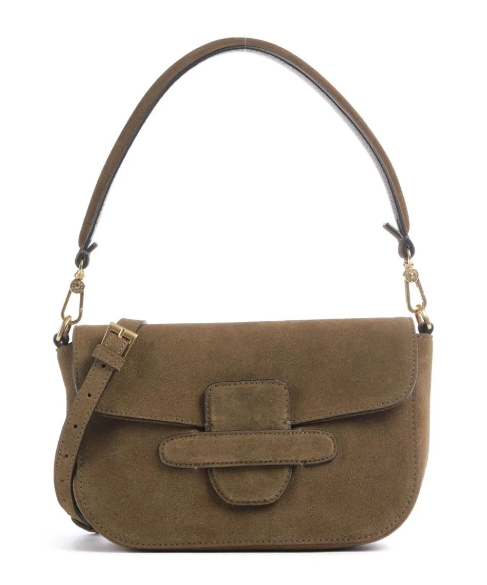 Abro Suede Camilla Shoulder bag brushed leather olive-green Clearance