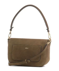 Abro Suede Camilla Shoulder bag brushed leather olive-green Clearance