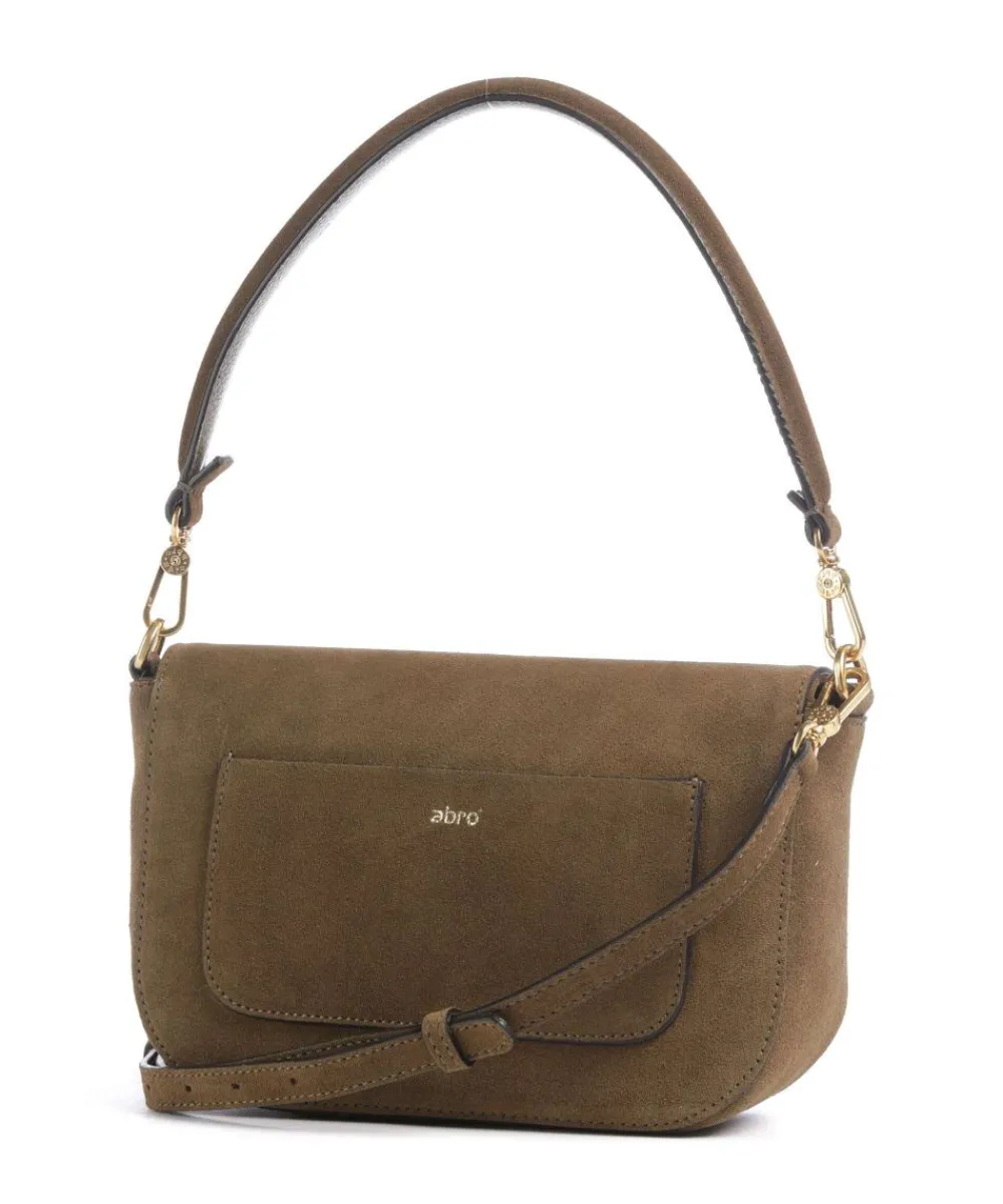 Abro Suede Camilla Shoulder bag brushed leather olive-green Clearance