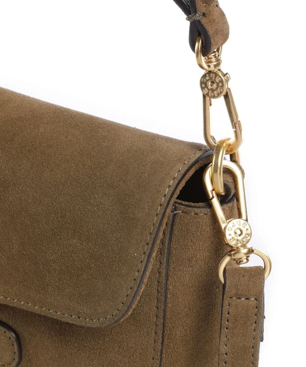 Abro Suede Camilla Shoulder bag brushed leather olive-green Clearance