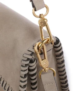 Abro Suede Temi Stitch Shoulder bag brushed leather beige New