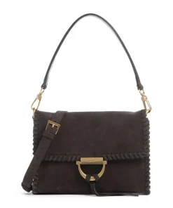 Abro Suede Temi Stitch Shoulder bag brushed leather dark brown Hot