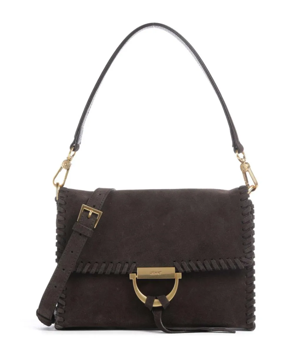 Abro Suede Temi Stitch Shoulder bag brushed leather dark brown Hot
