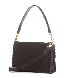 Abro Suede Temi Stitch Shoulder bag brushed leather dark brown Hot