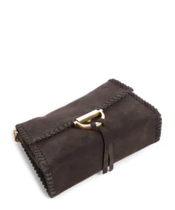 Abro Suede Temi Stitch Shoulder bag brushed leather dark brown Hot