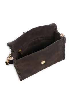 Abro Suede Temi Stitch Shoulder bag brushed leather dark brown Hot